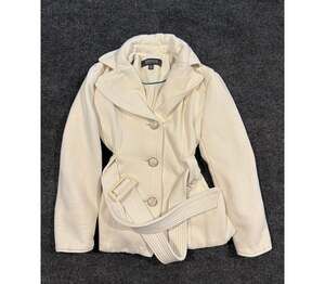 ✨ KENNETH COLE REACTION WINTER WHITE BELTED JACKET ✨ Size Small